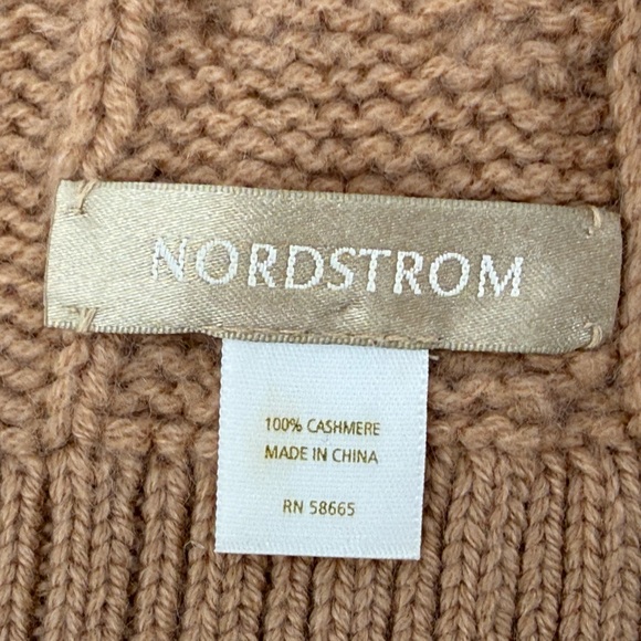 Nordstrom 100% Cashmere Scarf Tan Brown - Picture 2 of 4